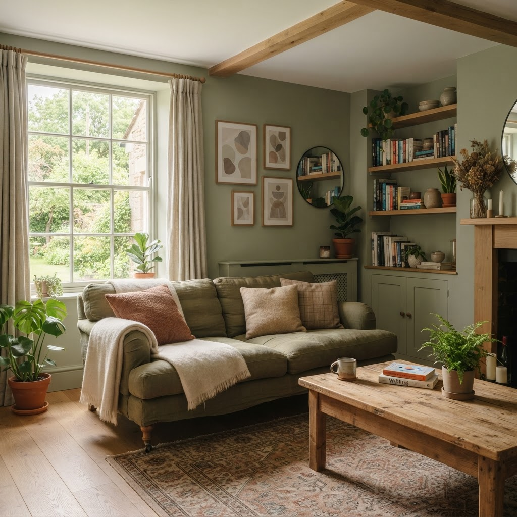 A calm, welcoming interior designed for a trauma-informed home